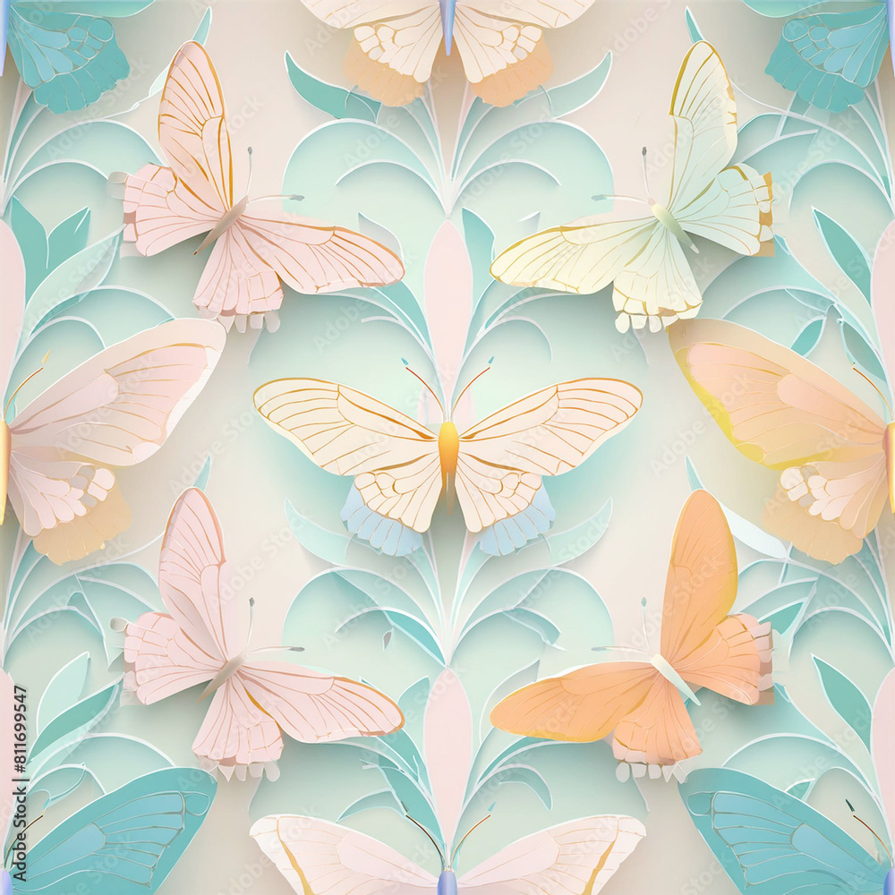Seamless art nouveau butterfly
