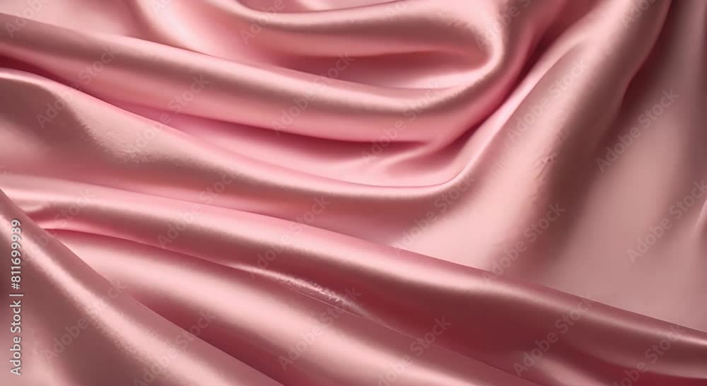 Close-up of Luxurious Pink Satin Fabric