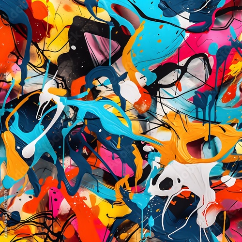 Wallpaper Mural A vibrant and dynamic background with splashes of bright colors. Abstract graffiti wall background. Generative AI. Torontodigital.ca