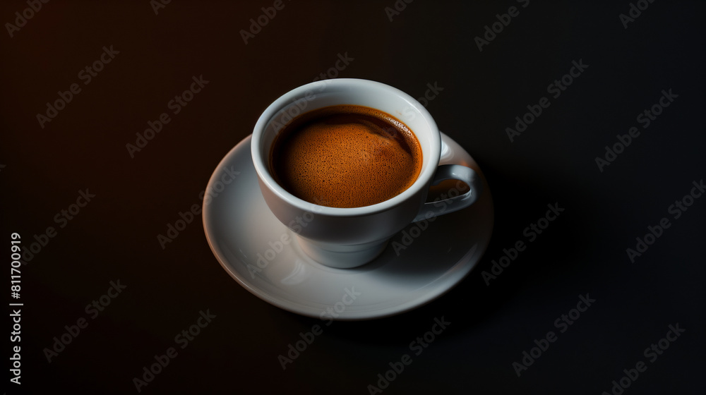 A minimalist espresso shot, dark and intense, set against a gradient background from deep espresso brown to black A minimalist espresso shot, dark and intense, set against a gradient background from deep espresso brown to black