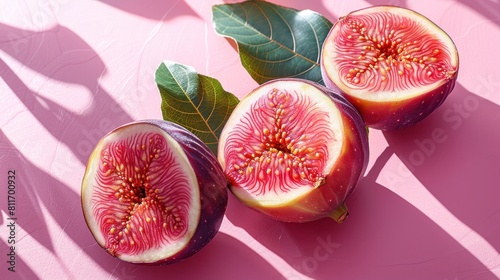 Ripe figs with leaves on a white background