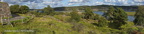 Landscape at Bohus Fortress in Sweden  Europe 