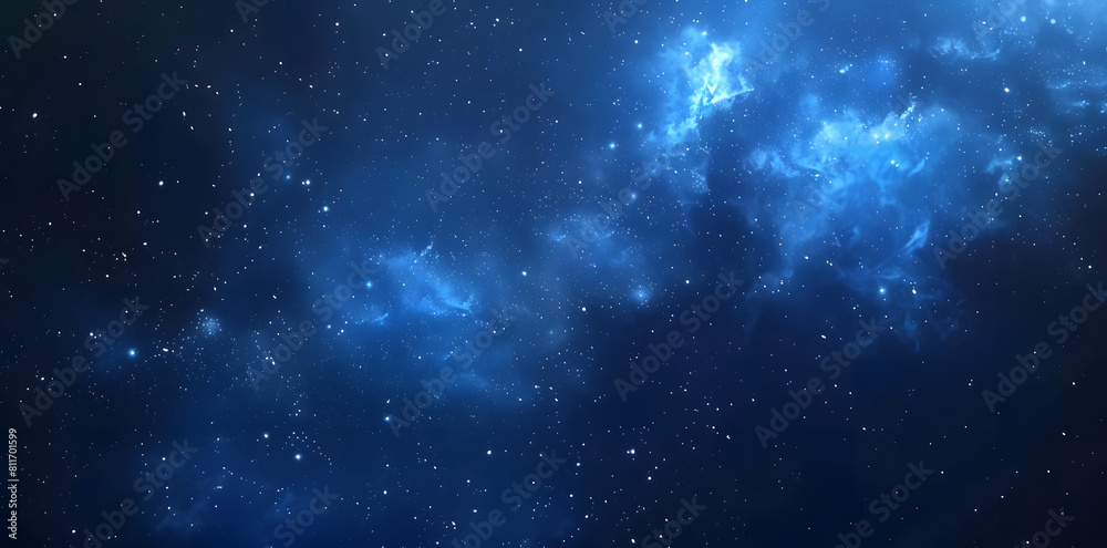 Blue night starry sky, space background. Wallpaper with a serene blue night sky