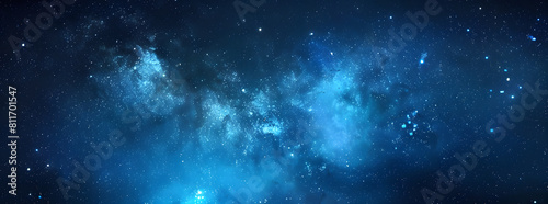 Blue night starry sky, space background. Wallpaper with a serene blue night sky photo