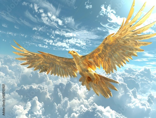 Golden Eagle Soaring High in the Sky Freedom and Power in Motion photo