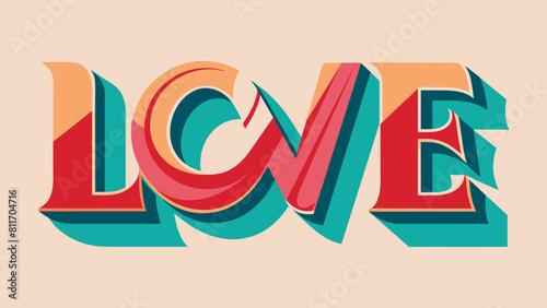 Retro-Inspired Bold Love Typography Graphic Design