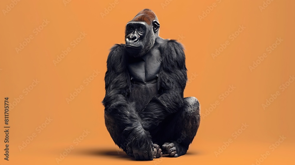 Fototapeta premium Endangered Species Day. Gorilla is an endangered animal
