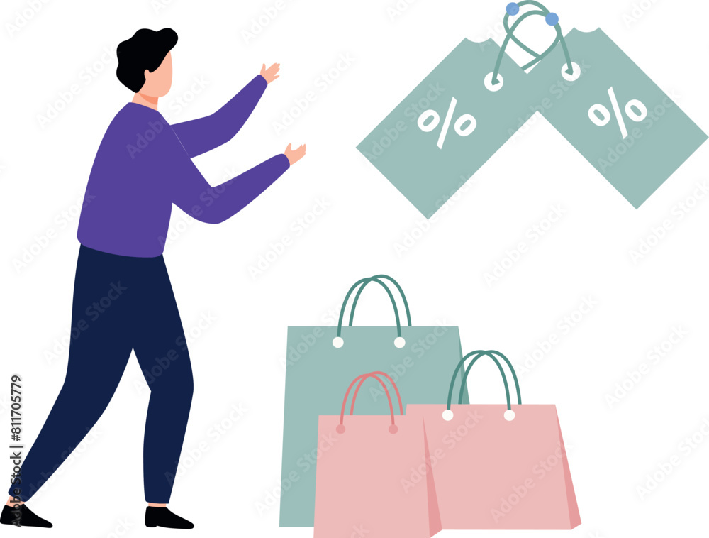 The boy is shopping at a discount. The boy is shopping at a discount.