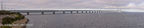 Panoramic view of the Öresund bridge between Denmark,Copenhagen and Sweden,Malmö, Europe
 photo