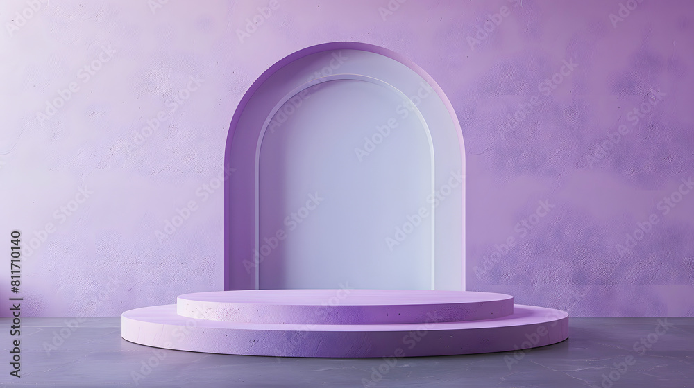 Product podium 3d. Empty podium pedestal display violet background with cylinder stand,abstract blank product shelf standing backdrop,front view focus ideal luxury sleek pedestal pictorial space Product podium 3d. Empty podium pedestal display violet background with cylinder stand,abstract blank product shelf standing backdrop,front view focus ideal luxury sleek pedestal pictorial space