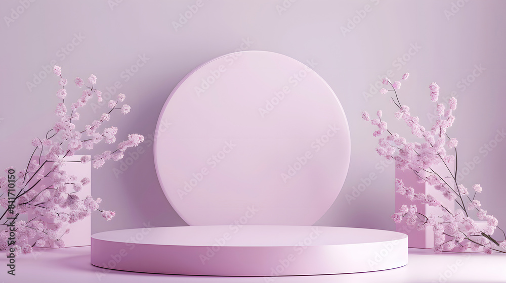 Product podium 3d. Empty podium pedestal display violet background with cylinder stand,abstract blank product shelf standing backdrop,front view focus ideal luxury sleek pedestal pictorial space Product podium 3d. Empty podium pedestal display violet background with cylinder stand,abstract blank product shelf standing backdrop,front view focus ideal luxury sleek pedestal pictorial space