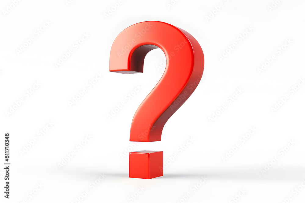 3d red question mark symbol isolated on white background 3d red question mark symbol isolated on white background