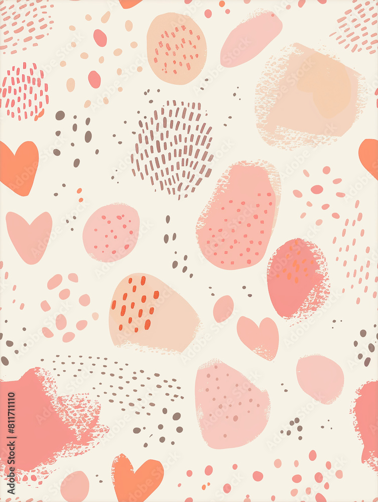 A lovely pattern featuring light, pale pink and beige hues, perfect for adorning a baby girl's nursery. The soft colors evoke a feeling of warmth and innocence, creating a cozy and inviting space