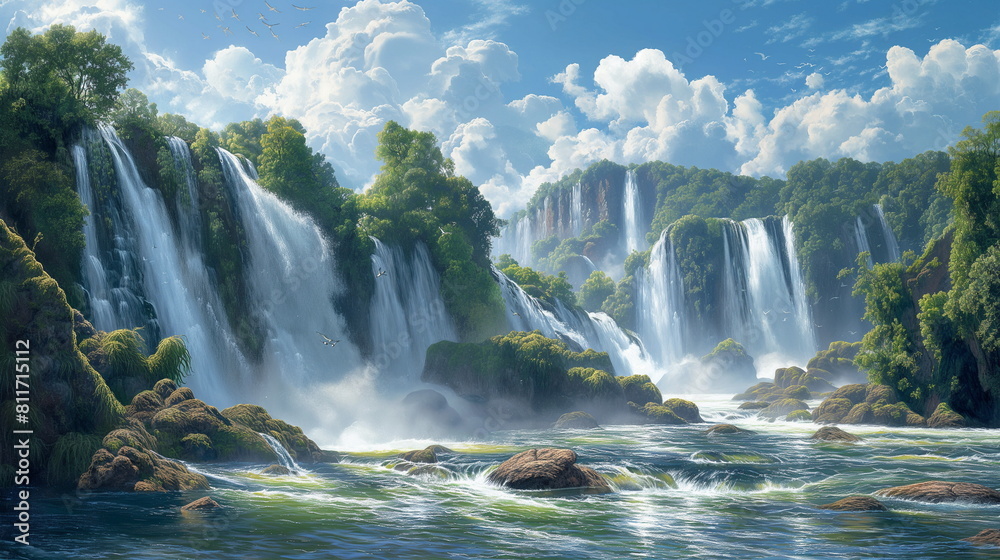 Fototapeta premium Guaira BrazilArgentina Photorealistic In this phot_004