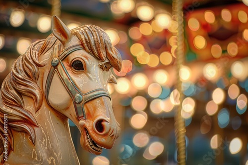 beautifully carved carousel horse