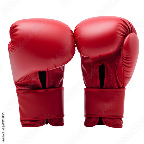 A pair of red boxing gloves isolated on transparent background
