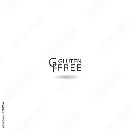 GF gluten free icon with shadow