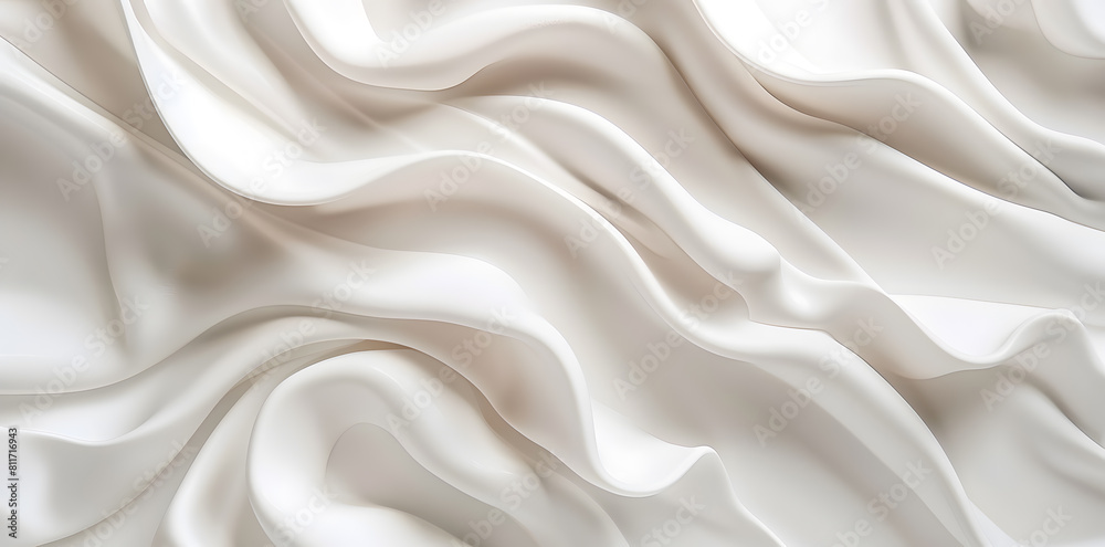 White fabric waves aesthetic abstract background with 3D effect White fabric waves aesthetic abstract background with 3D effect