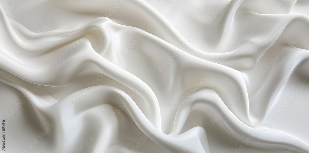 White fabric waves aesthetic abstract background with 3D effect White fabric waves aesthetic abstract background with 3D effect