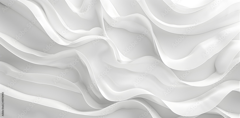 White fabric waves aesthetic abstract background with 3D effect White fabric waves aesthetic abstract background with 3D effect