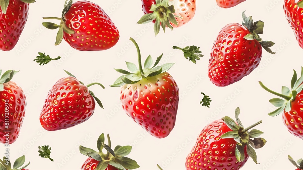 Strawberry pattern dominates the design. Strawberry pattern dominates the design.