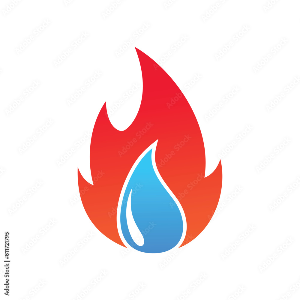Fire water logo template Vector illustration Fire water logo template Vector illustration