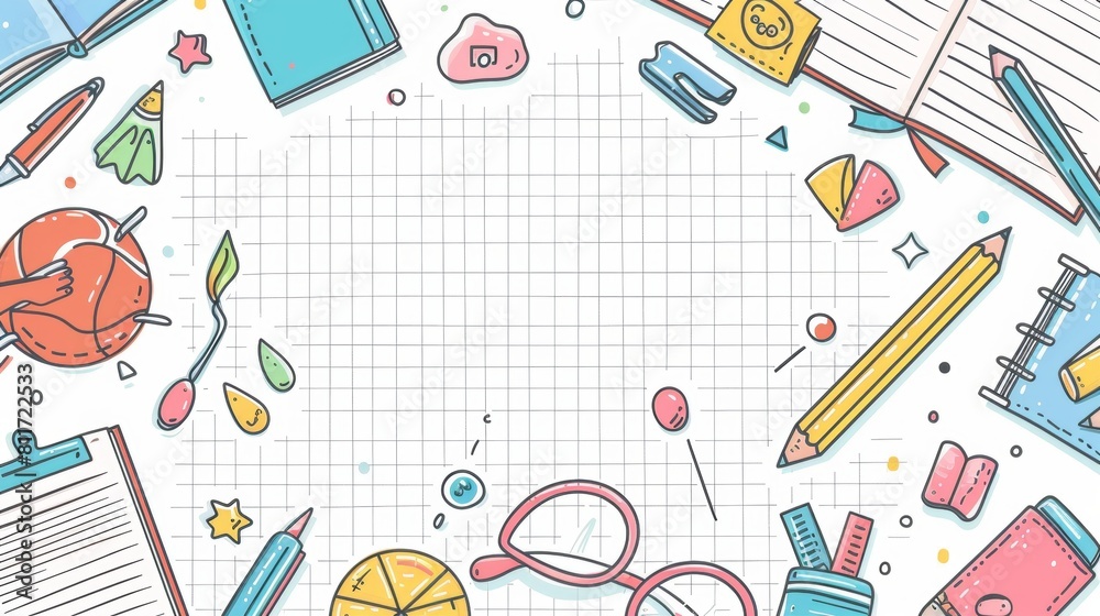 School Background Concept with Books and Supplies. School Background Concept with Books and Supplies.