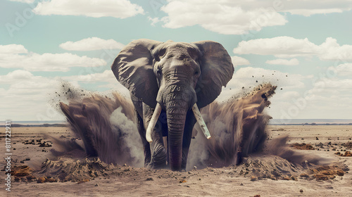 elephant in the sand photo