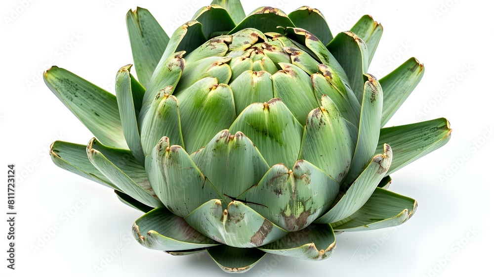 Close up of a fresh Artichoke on a white Background Close up of a fresh Artichoke on a white Background