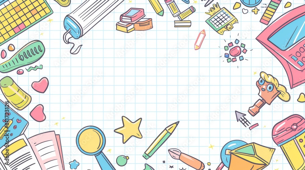 School Background Concept with Books and Supplies. School Background Concept with Books and Supplies.