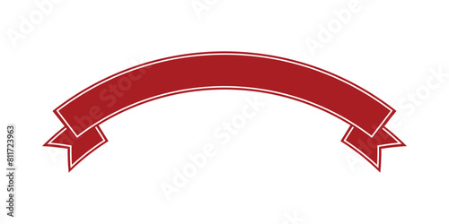 single red ribbon banner in white background. Eps 10