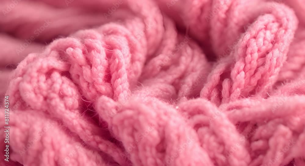 A Close-Up of a Plush Pink Knitted Carpet A Close-Up of a Plush Pink Knitted Carpet