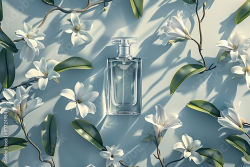 Tantalizing freshness complements the complex eau de parfum displayed against the backdrop, adding sophistication to the aromatic scent photo