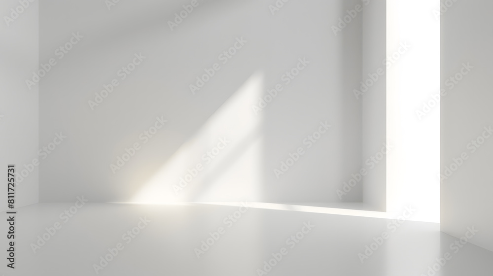 Empty white room with sunlight. Abstract studio background for product presentation 3d room with copy space Empty white room with sunlight. Abstract studio background for product presentation 3d room with copy space