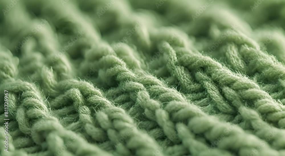 Textured Sage Green Wool Knit Material in Detail Textured Sage Green Wool Knit Material in Detail