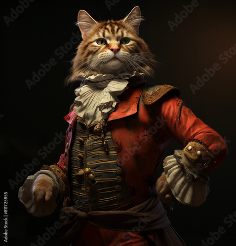 Puss in Boots, cat in a musketeer costume