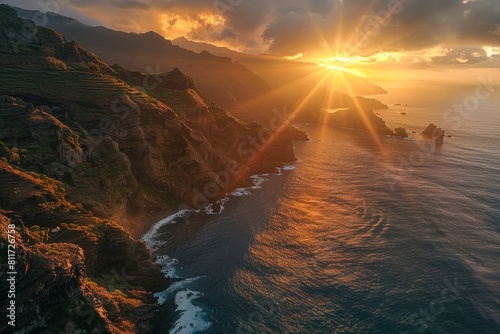 Serra de Tramuntana - Tramuntana rockies in Mallorca. Beautiful simple AI generated image in 4K, unique.