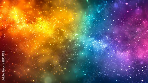 A colorful background with stars and lights.