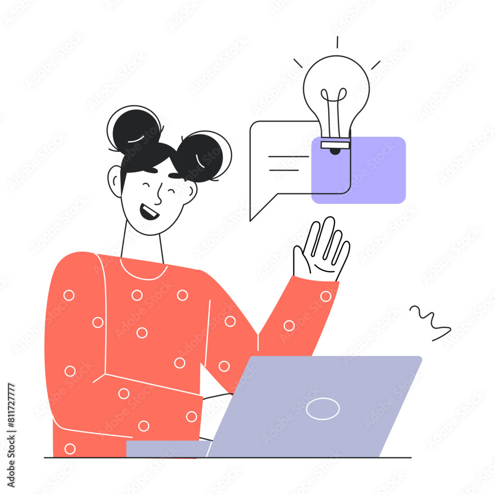This doodle mini illustration showing communication skill This doodle mini illustration showing communication skill