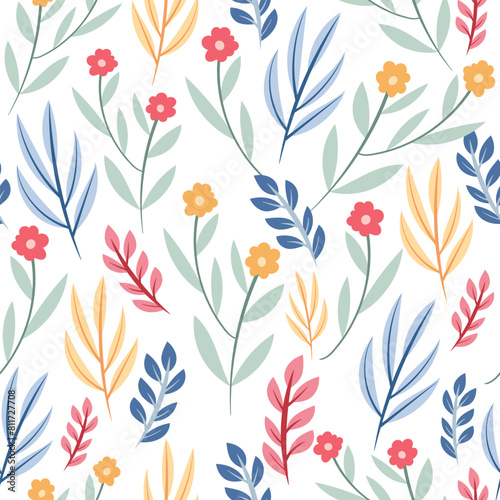 Abstract flower background vector design floral border frame