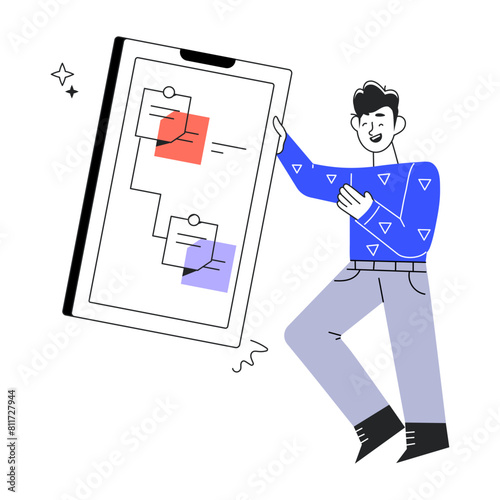 Check out doodle mini illustration of online planning 