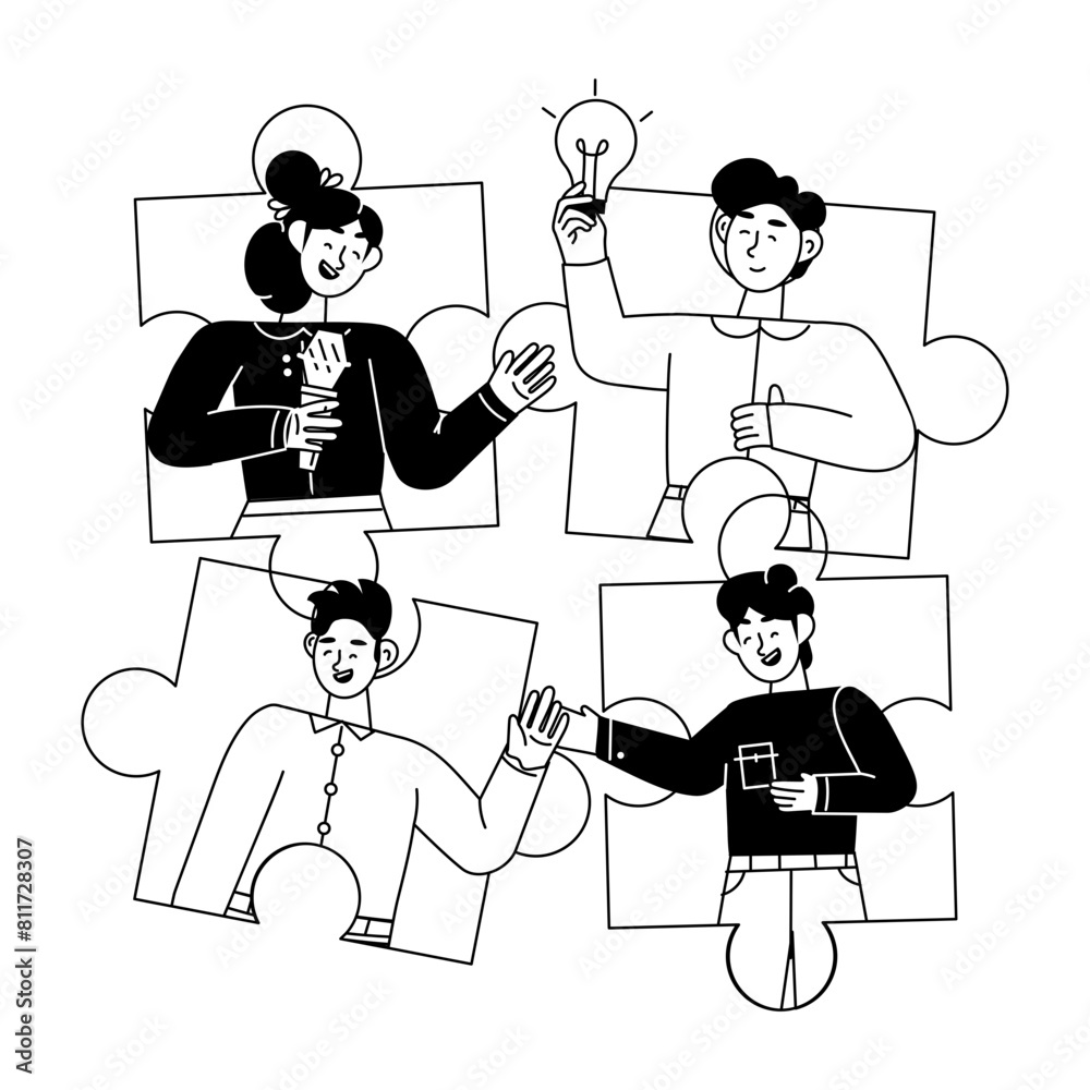 Download doodle mini illustration of a webinar  