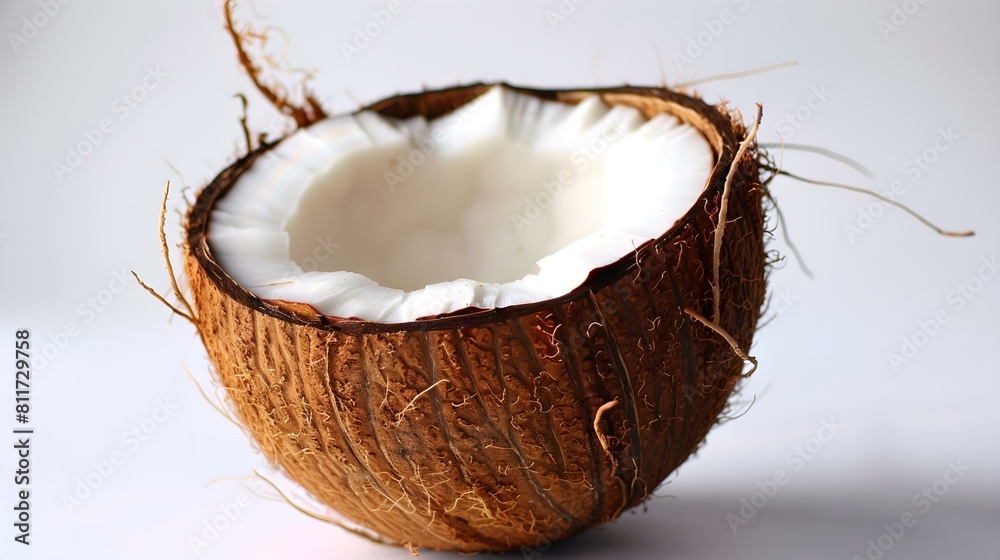 Close up of a fresh Coconut on a white Background Close up of a fresh Coconut on a white Background