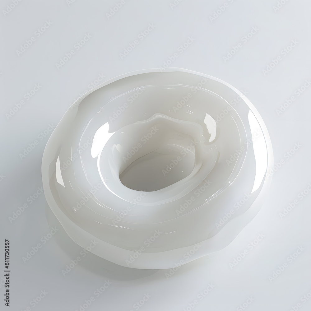 Liquid 3D glass swirl circle shape isolated on white background Liquid 3D glass swirl circle shape isolated on white background