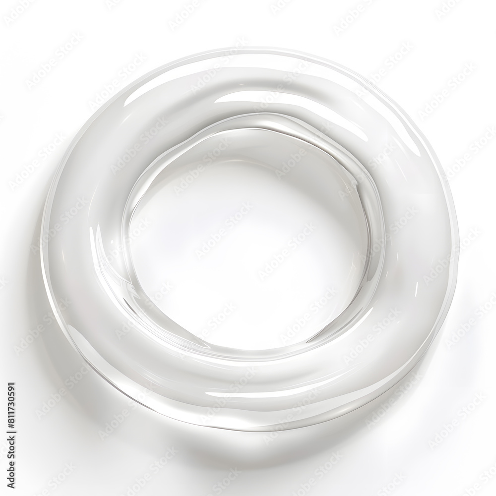 Liquid 3D glass swirl circle shape isolated on white background Liquid 3D glass swirl circle shape isolated on white background