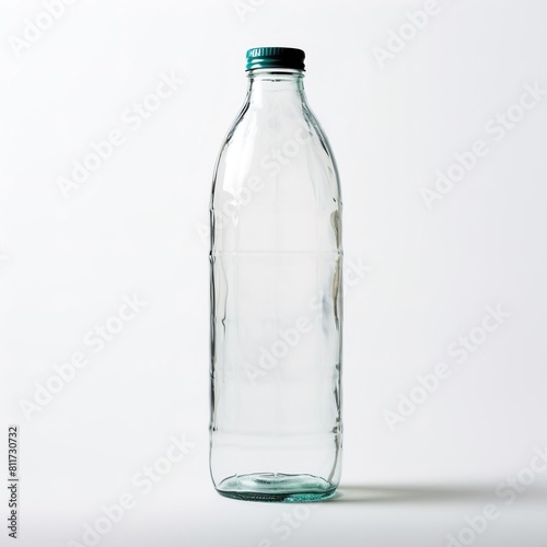 Plastic bottle with mineral water on a white background.