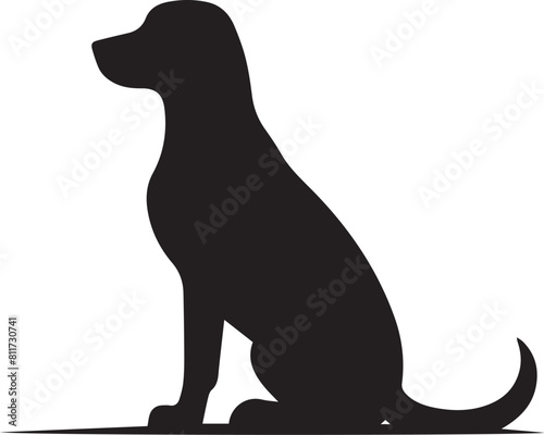 Dog silhouette vector black and white. Dog logo.