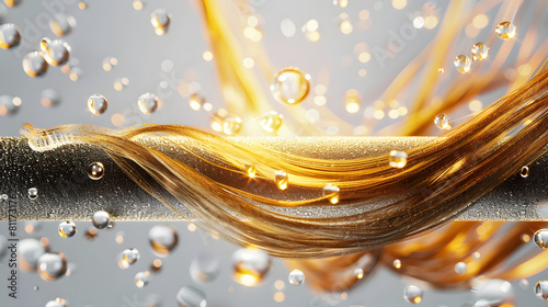 Hair treatment and Hair care Concept Background, Vitamin or Serum Shampoo,Damage hair Repair,3d rendering. photo