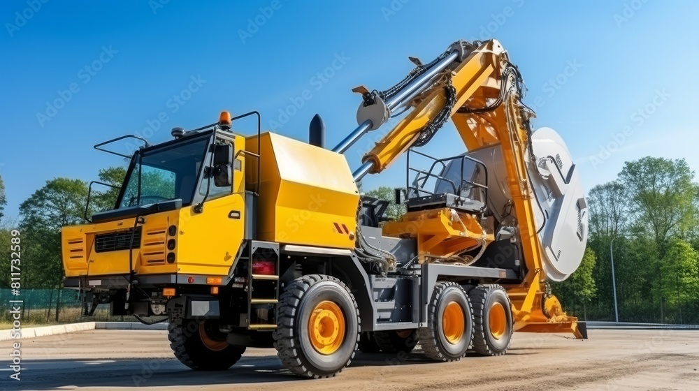 Construction Concept: Utilizing Roller Compactors for Road Construction and Asphalt Finishing.