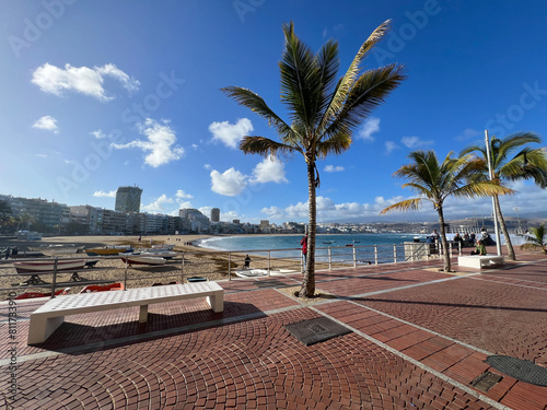 Obraz na płótnie Las canteras beach in Las Palmas w salonie